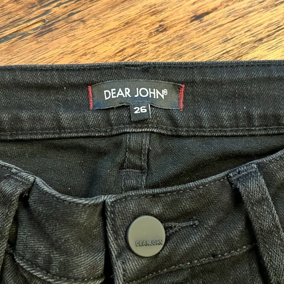Dear John Black Skinny Jeans with Zipper Studded Hem.  Size 26 - Picture 3 of 4